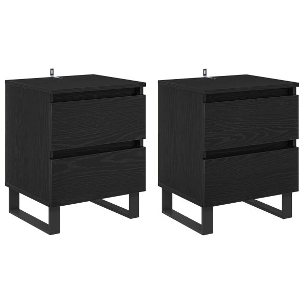 Нощен шкаф 2 pcs Черния дъб 40 x 35 x 50 см Инженерно дърво