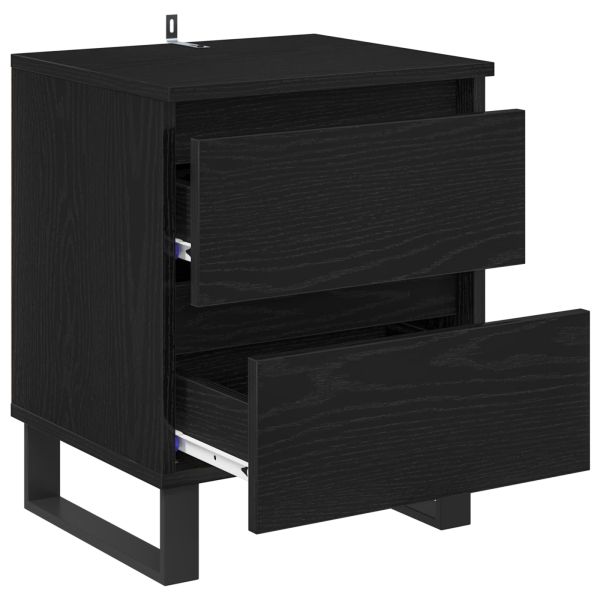 Нощен шкаф 2 pcs Черния дъб 40 x 35 x 50 см Инженерно дърво