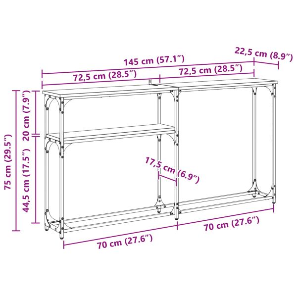 Конзолнамаса Дъб 145 x 22,5 x 75 см Инженерно дърво