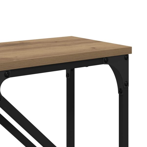 Конзолна маса 2 pcs Дъб 100 x 28 x 75 см Инженерно дърво