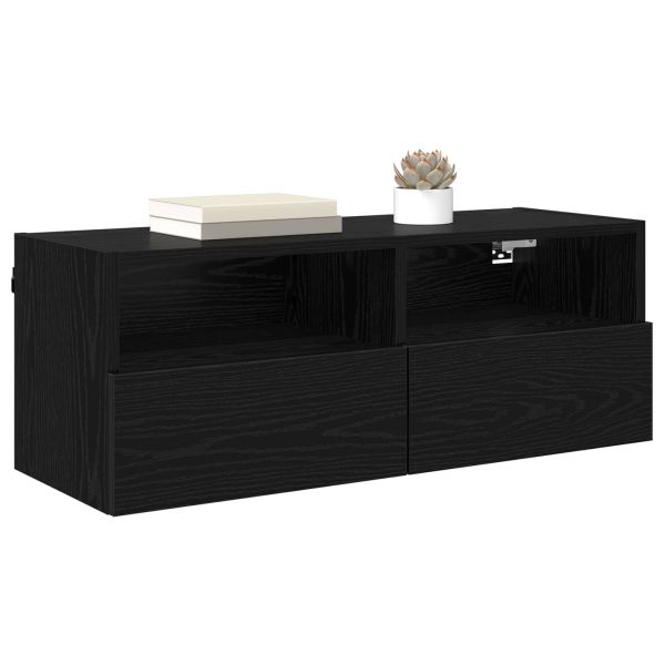 Кабинети за телевизор на стената 2 pcs Черния дъб