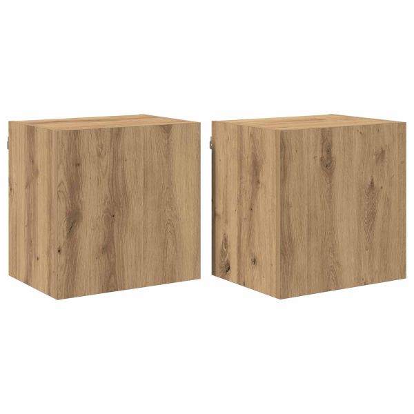 Кабинети за телевизор на стената 2 pcs Дъб 40,5x30x40см