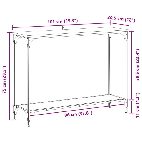Конзолна маса Черен дъб 101 x 30.5 x 75 см Инженерно дърво