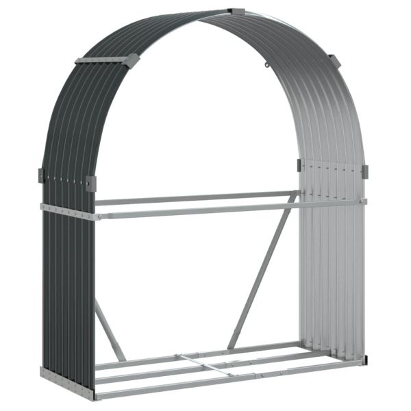 Държач за дърва, антрацит, 120x45x140 см, поцинкована стомана