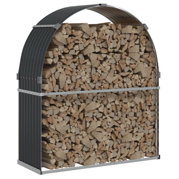 Държач за дърва, антрацит, 120x45x140 см, поцинкована стомана