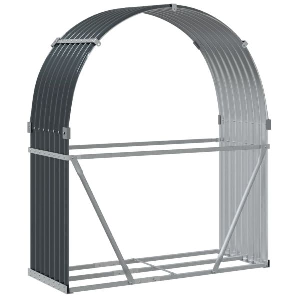 Държач за дърва, антрацит, 120x45x140 см, поцинкована стомана