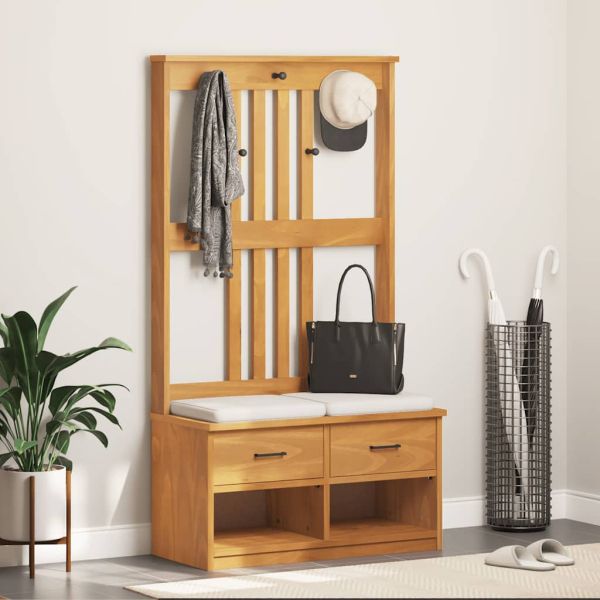 vidaXLL Дърво за антре SANDNES 87x40x159,5 cm масивна дървесина бор
