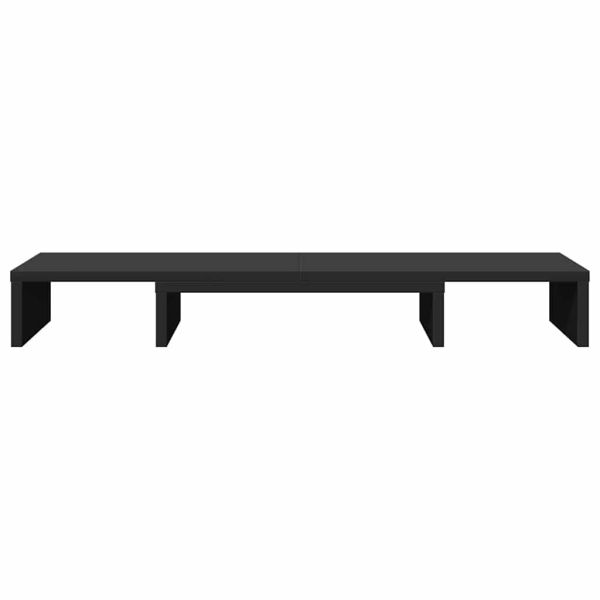 Повдигаща стойка за монитор черна 80x24x10,5 см инженерно дърво