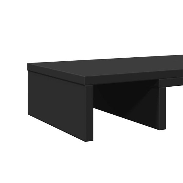 Повдигаща стойка за монитор черна 80x24x10,5 см инженерно дърво