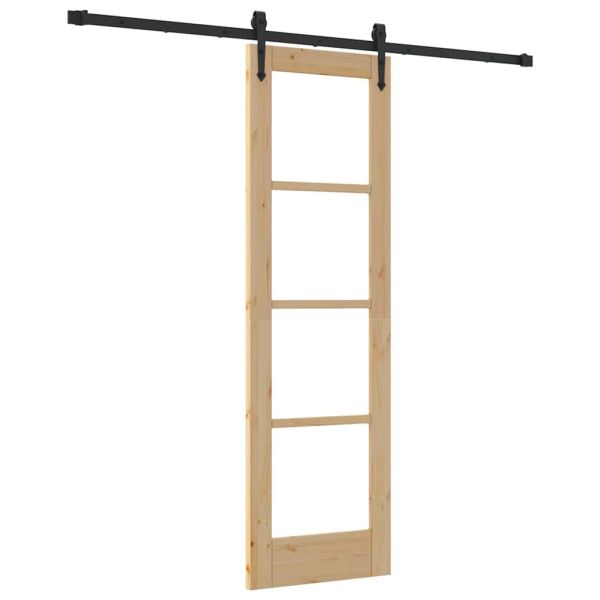 Преплъзваща се врата Естествено и черно 61 x 198,5 см