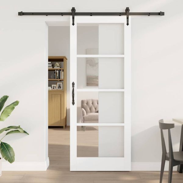 Преплъзваща се врата Бял и черен 83 х 211 см