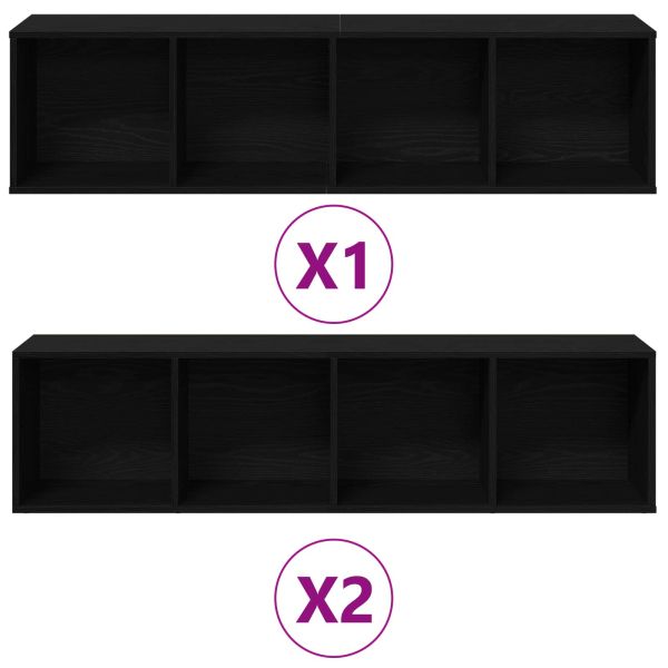 Рафт за книги 3 pcs Черния дъб 36 x 30 x 143 cm Инженерно дърво