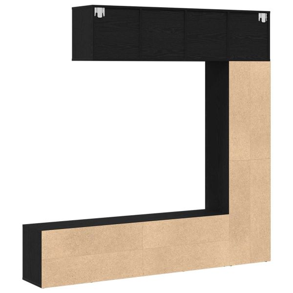 Рафт за книги 3 pcs Черния дъб 36 x 30 x 143 cm Инженерно дърво