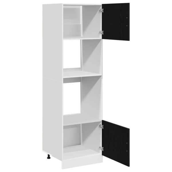 Висящ шкаф с рафт Черния дъб 60 x 57 x 207 см Инженерно дърво