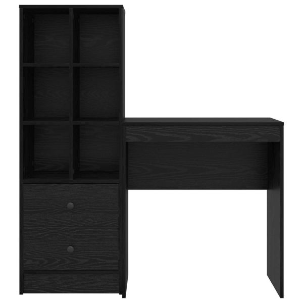 Бюро с чекмедже с рафт със съхранение 2 pcs Черния дъб