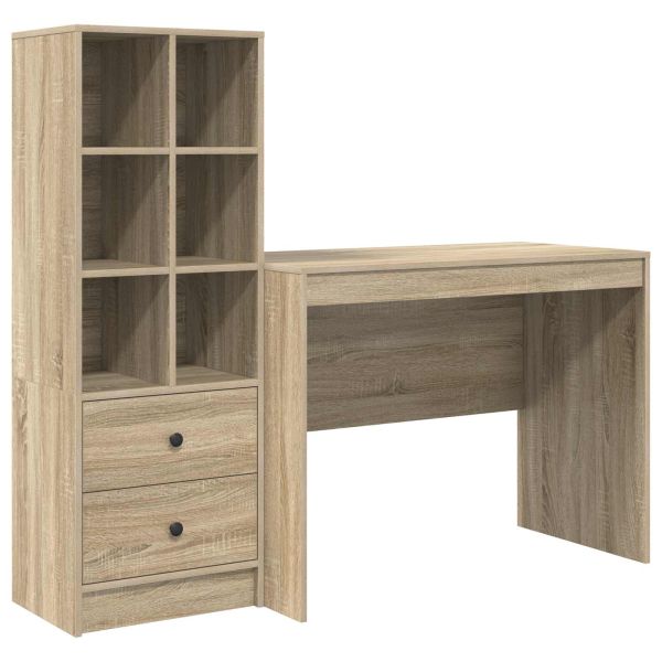 Бюро с чекмедже 2 pcs Сонома дъб