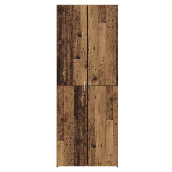 Висок шкаф 2 pcs Старо дърво 70 x 42,5 x 185 см