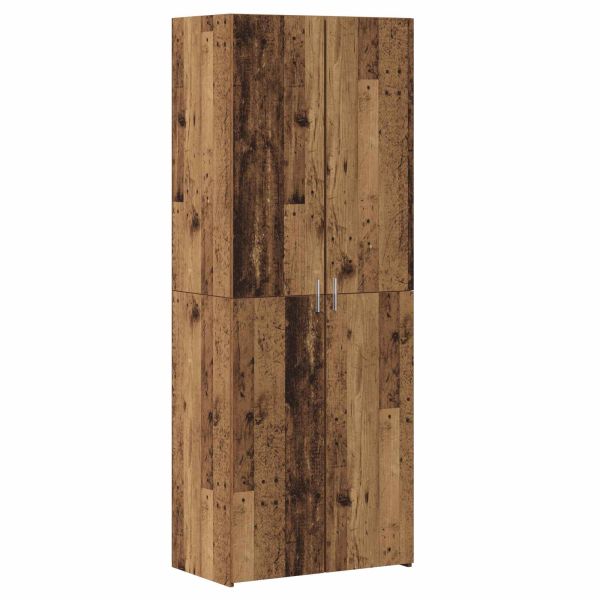 Висок шкаф 2 pcs Старо дърво 70 x 42,5 x 185 см