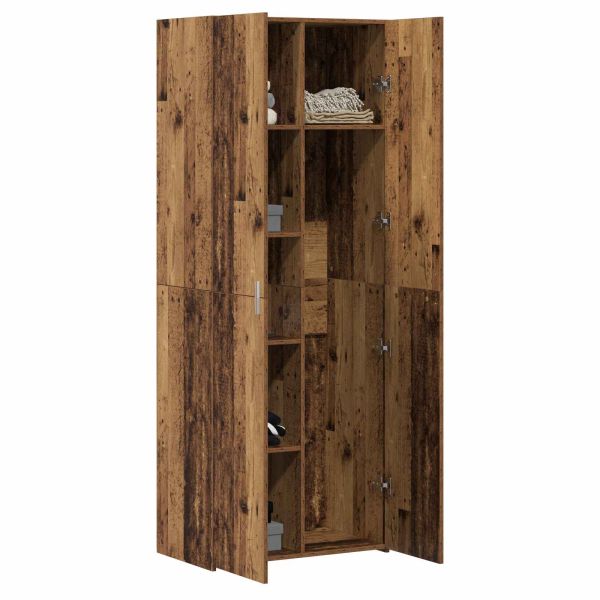 Висок шкаф 2 pcs Старо дърво 70 x 42,5 x 185 см