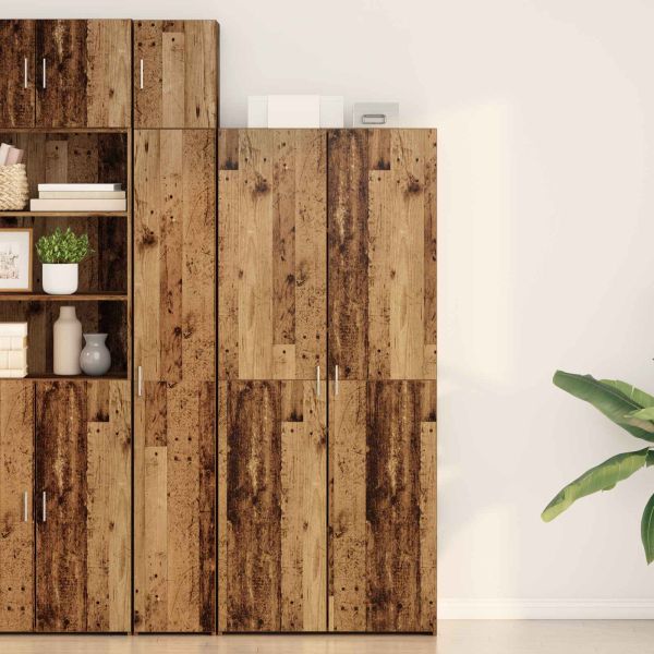 Висок шкаф 2 pcs Старо дърво 80 x 42 x 185 см