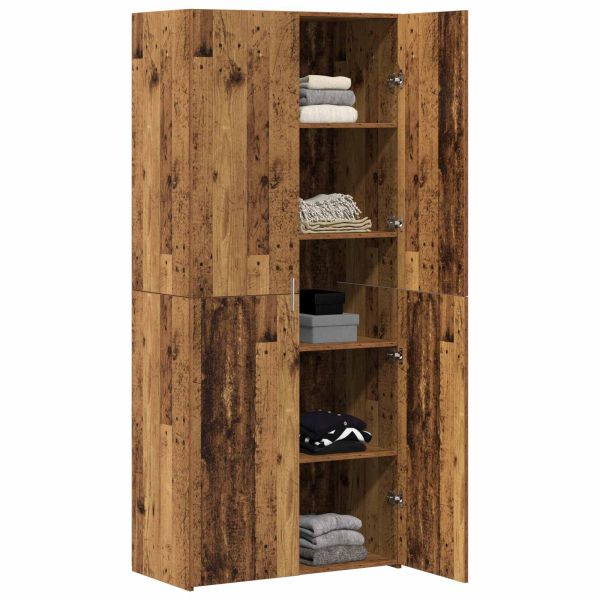 Висок шкаф 2 pcs Старо дърво 80 x 42 x 185 см
