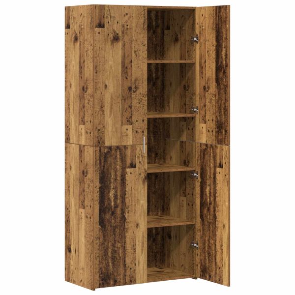 Висок шкаф 2 pcs Старо дърво 80 x 42 x 185 см