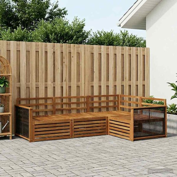 Комплект дивани за открито 4 pcs Натурално
