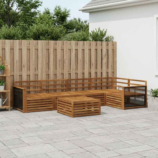 Комплект дивани за открито 6 pcs Натурално