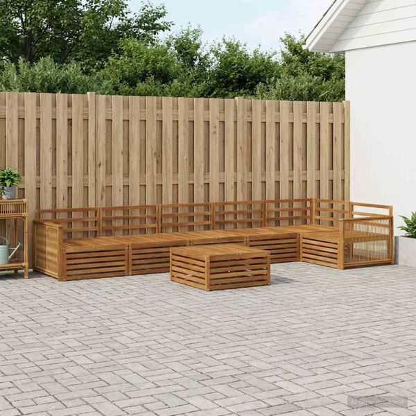 Комплект дивани за открито 7 pcs Натурално