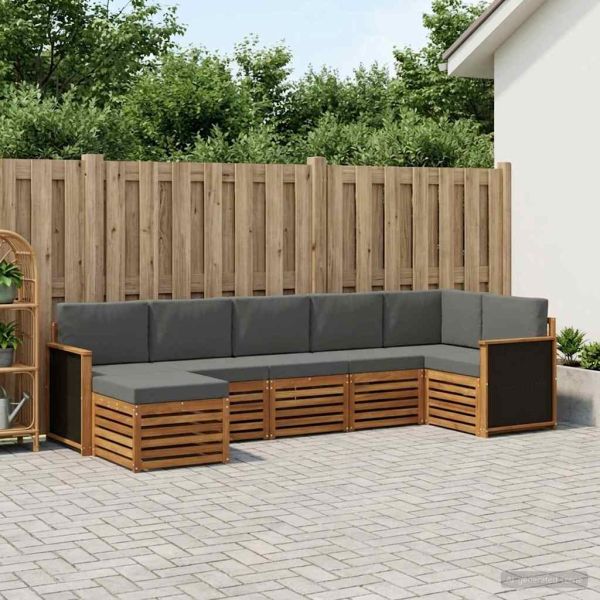 Комплект секционен диван 6 pcs Натурален и Антрацит