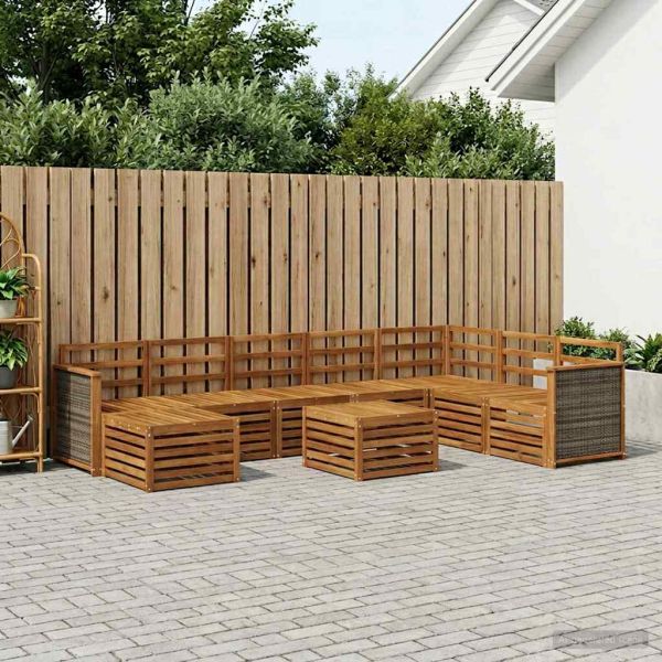 Комплект дивани за открито 7 pcs Натурално