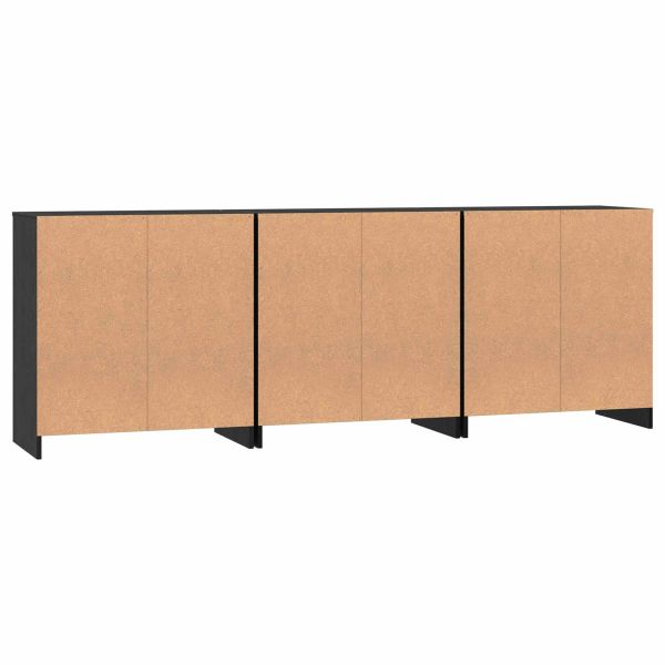 Служебен шкаф 3 pcs Черния дъб 70 x 41 x 75 см Инженерно дърво