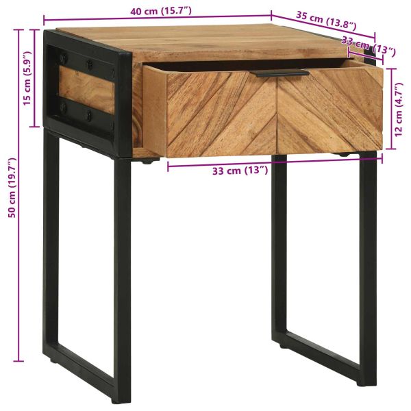 Нощно шкафче с чекмедже Кафяво 40 x 35 x 50 см