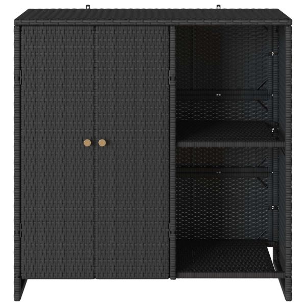 Шкаф за съхранение с рафт с врата Черно 100 x 36 x 102 см Ратан