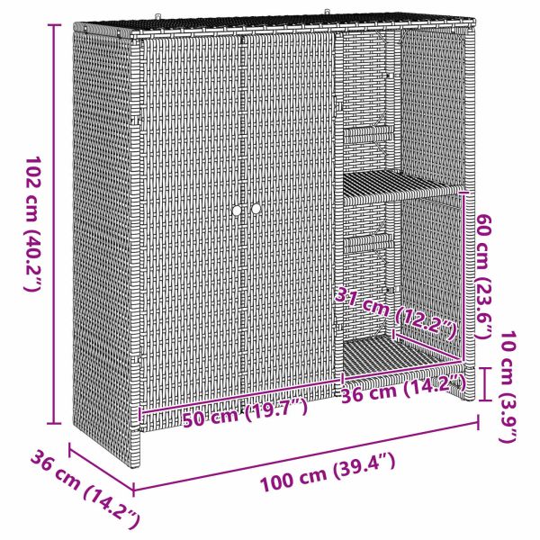 Шкаф за съхранение с рафт с врата Сив 100 x 36 x 102 см Ратан