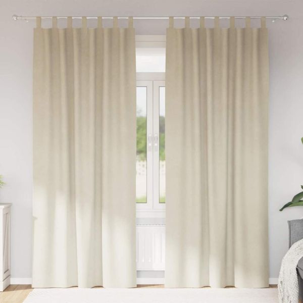 Затъмняващи завеси 2 pcs Крем 140 x 225 cm Кадифе
