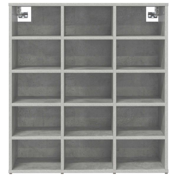 Шкаф за обувки Бетонно сиво 77,5 x 30 x 83,5 см Инженерно дърво