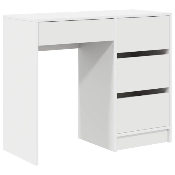 Бюро с чекмедже Бяло 90 x 37.5 x 75 см Инженерно дърво