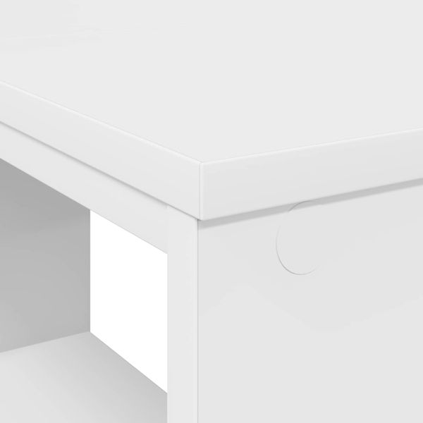 Бюро с рафт със съхранение Бяло 90 x 50 x 75 см Инженерно дърво