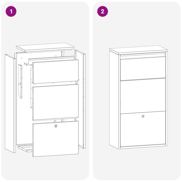 Пощенска кутия за пратки Антрацит 44 x 22 x 82 см Стомана