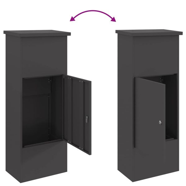 Пощенска кутия за пратки Черно 44,5 x 29 x 110,5 см Стомана