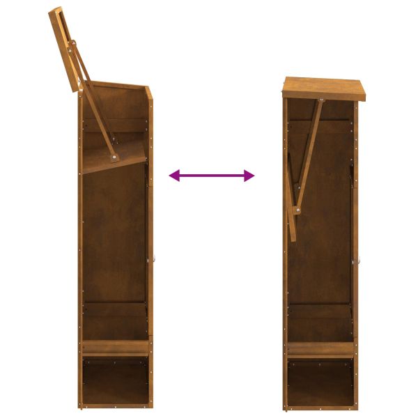 Пощенска кутия за пратки с врата Ръждясало 44,5 x 29 x 110,5 см