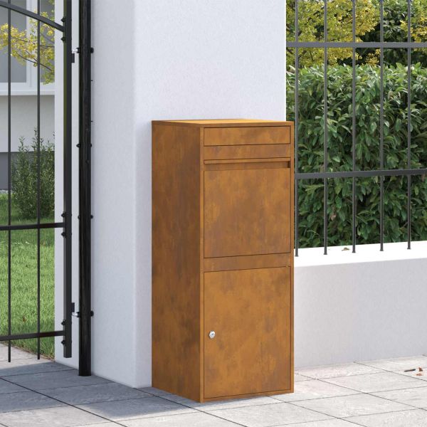 Пощенска кутия за пратки с врата Ръждясало 41 x 38 x 103 см