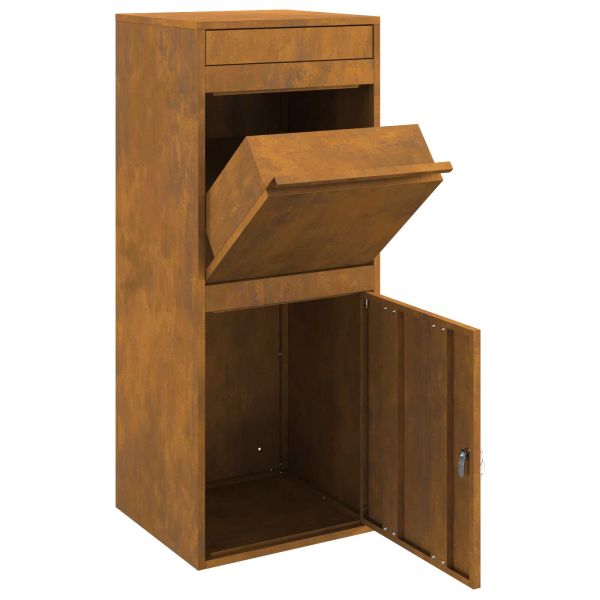 Пощенска кутия за пратки с врата Ръждясало 41 x 38 x 103 см