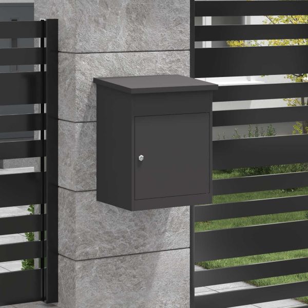 Пощенска кутия за пратки Черно 47.5 x 38 x 59 см Стомана