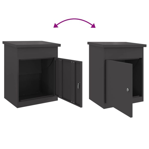 Пощенска кутия за пратки Черно 47.5 x 38 x 59 см Стомана