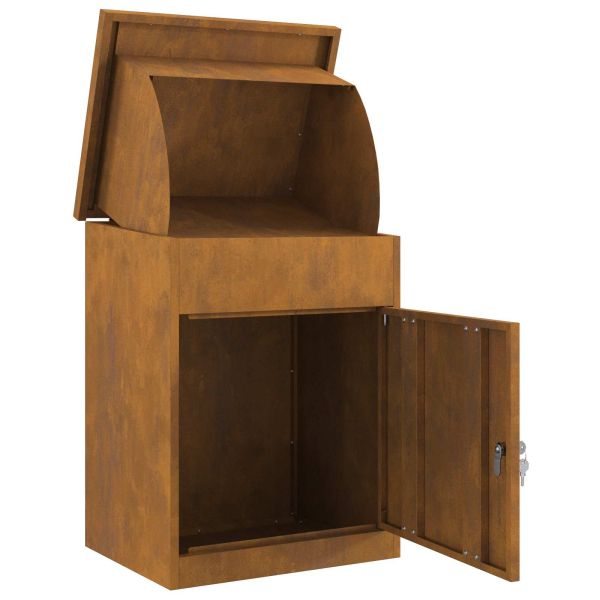 Пощенска кутия за пратки с врата Ръждясало 47.5 x 38 x 59 см