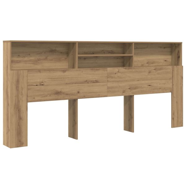 Табла за легло с рафт Дъб 220 x 19 x 101,5 см Инженерно дърво