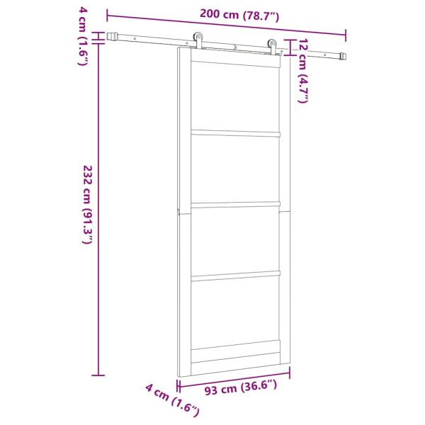 Преплъзваща се врата ORKDAL Бяло 93 x 232 см
