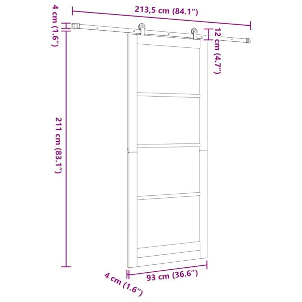Преплъзваща се врата ORKDAL Бяло 93 x 232 см